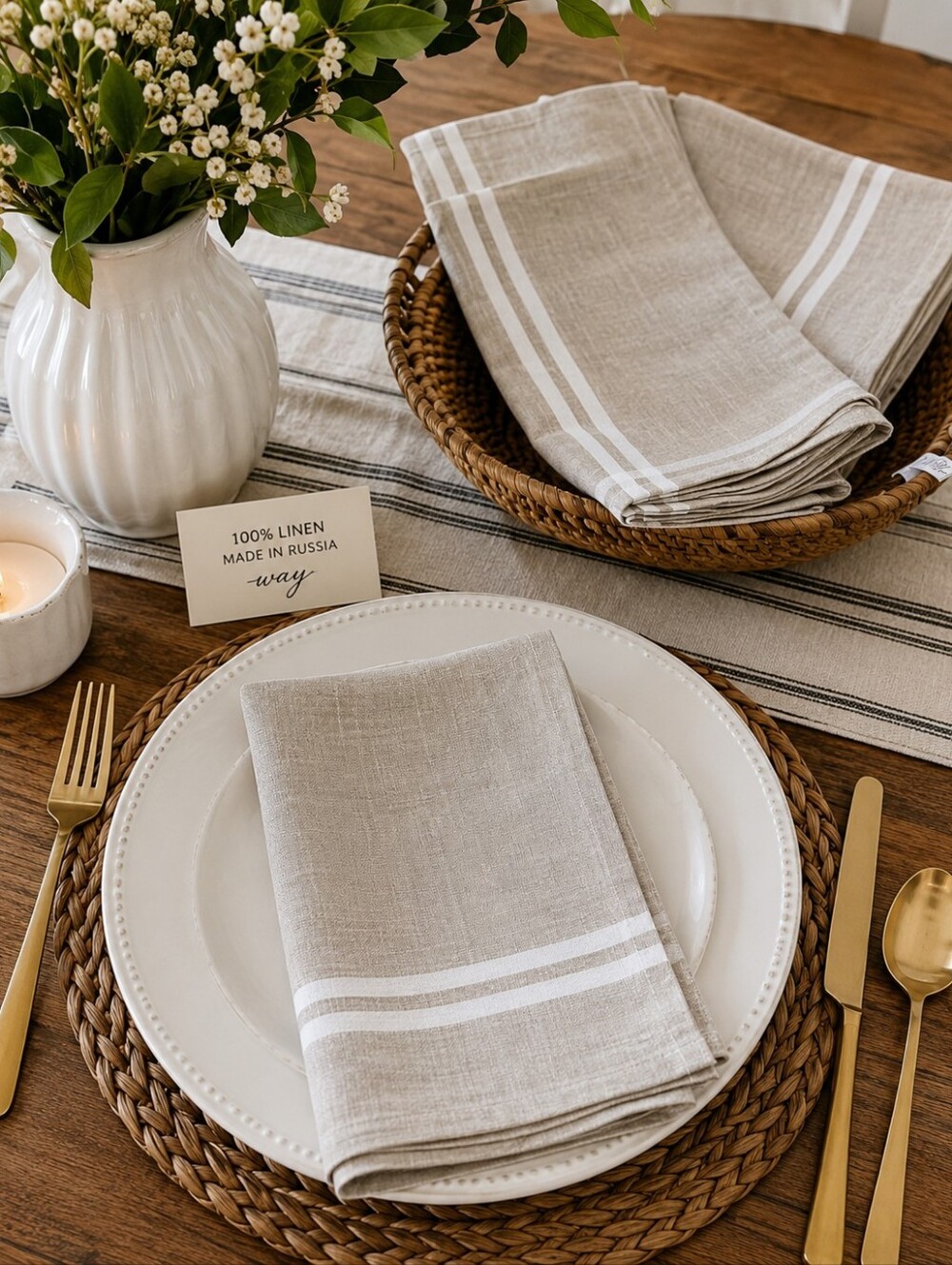 Linen Napkins 100% Linen Set Of 2